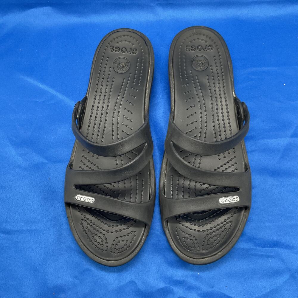 Crocs Black Open Toe Summer Sandals Womens 8